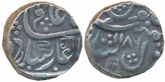 Silver Rupee, 11.09g, Dilshadabad Mint, in the name of Shah Alam II, FE 1186, Devanagari “