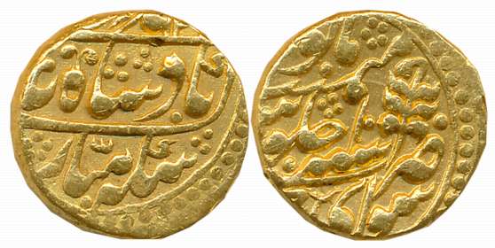 Jaipur, Sawai Ram Singh II, Gold Mohur, 10.86g, Sawai Jaipur Mint, in the name of Muhammad