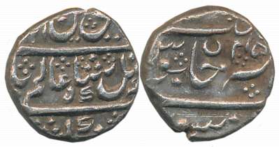 Krishna raja Wodeyar, Silver 1/4 Rupee, 2.83g, Mahisur Mint, in the name of Shah Alam II, 