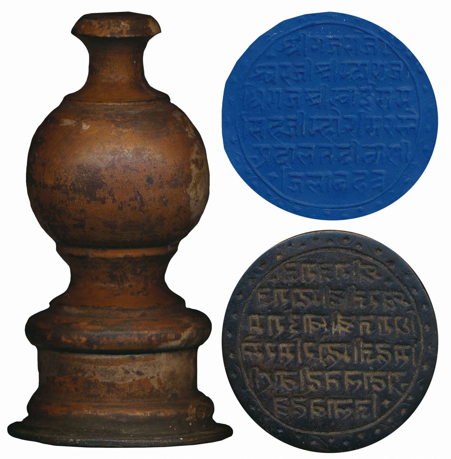 Jaipur State, Wooden Court Seal of Maharaja Ram Singh period, in very good condition. Inte