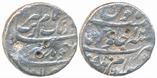 Aurangzeb, Silver Rupee, 11.40g, Islamnagar Mint, RY 12 (KM# 300.28). Cleaned, about very 
