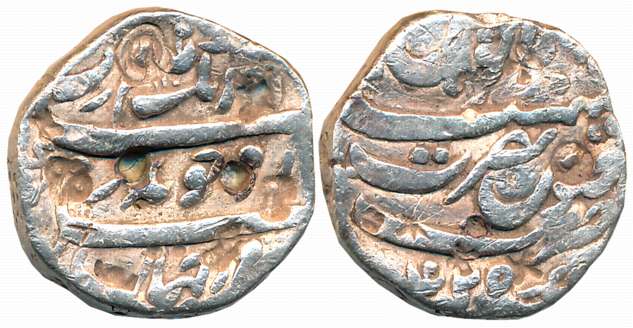 Aurangzeb, Silver Rupee, 11.28g, Nusratgarh Mint, AH 1110/ RY 42 (KM# 300.69). Shroff mark