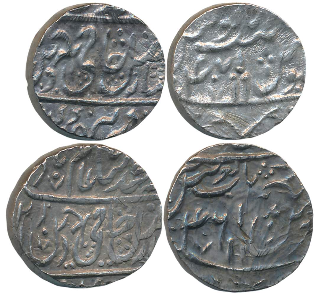 Silver Rupees (2), 10.88g, 11.05g, Jagadhari Mint, Pseudo Mint name Najibabad, in the name