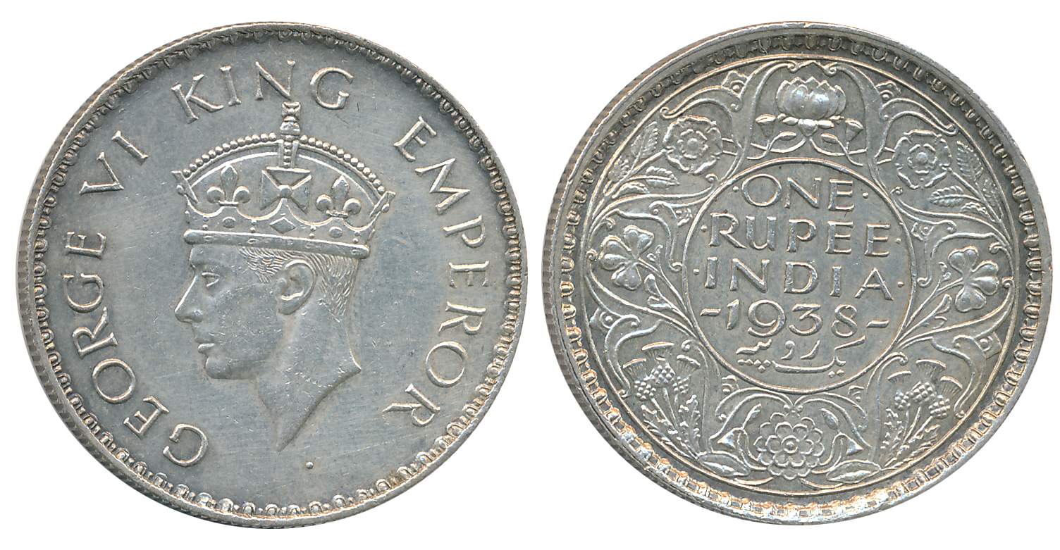 George VI, Silver Rupee, 1938, Bombay Mint. Extremely fine.