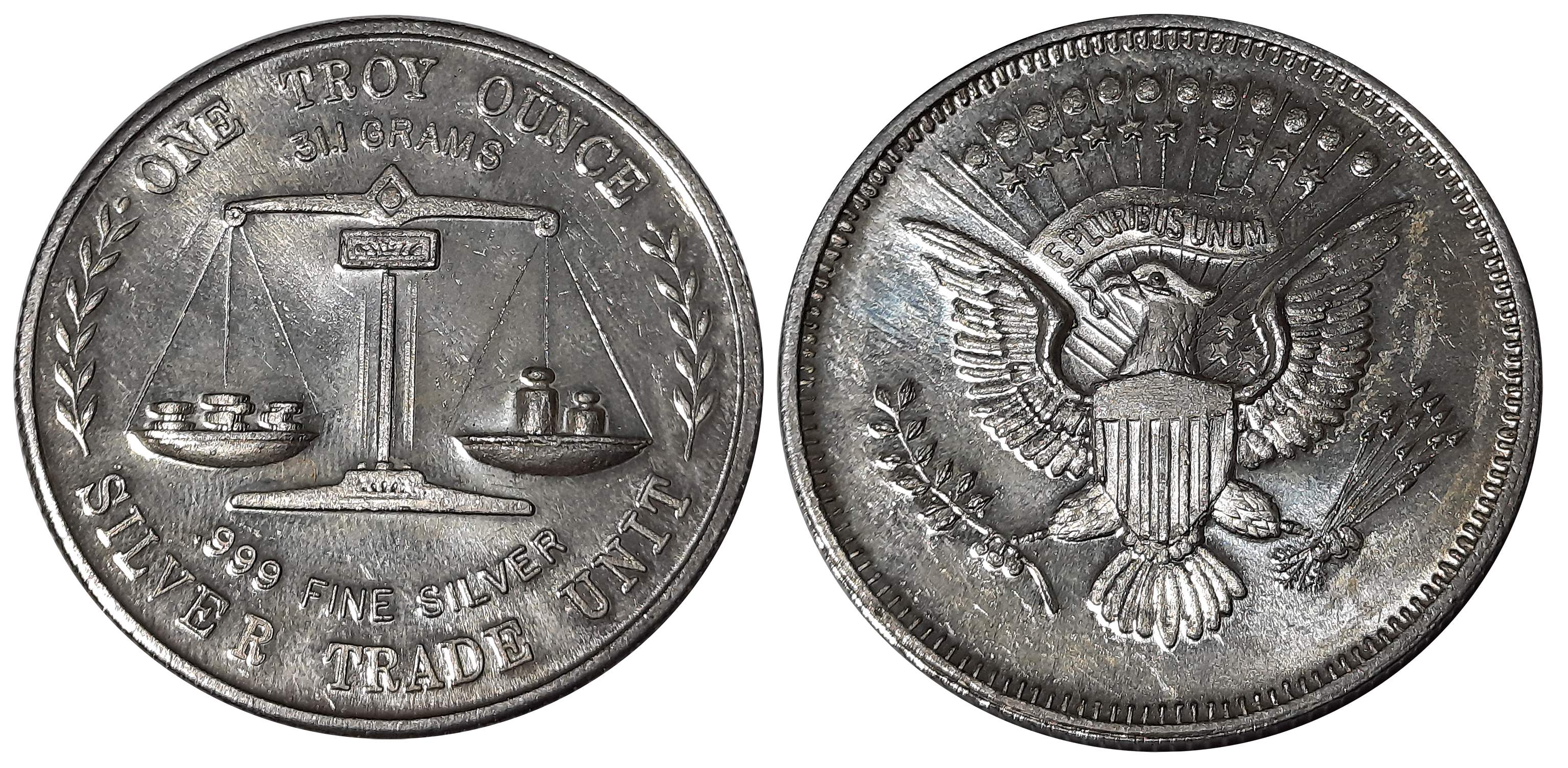 USA, Silver (999) Bullion Coin, One Troy Ounce, 31.13g. Uncirculated.