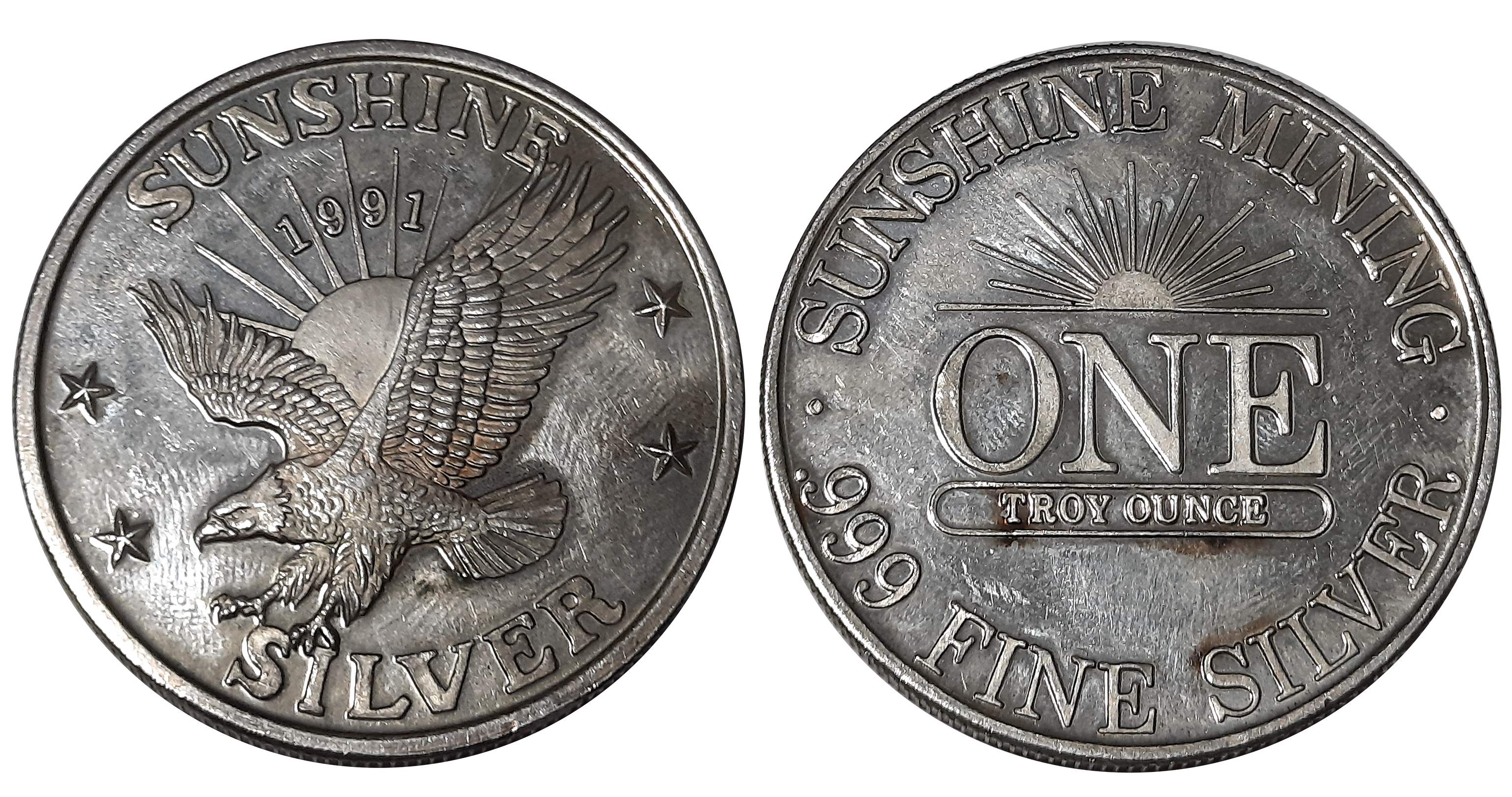 USA, Silver (999) Bullion Coin, One Troy Ounce, 31.15g. Uncirculated.