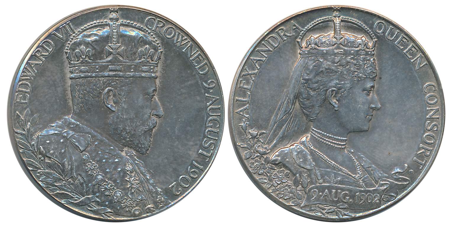 Edward VII, Coronation Medal, Silver, 12.73g, 9 August 1902, Obv: Bust of the Emperor Edwa