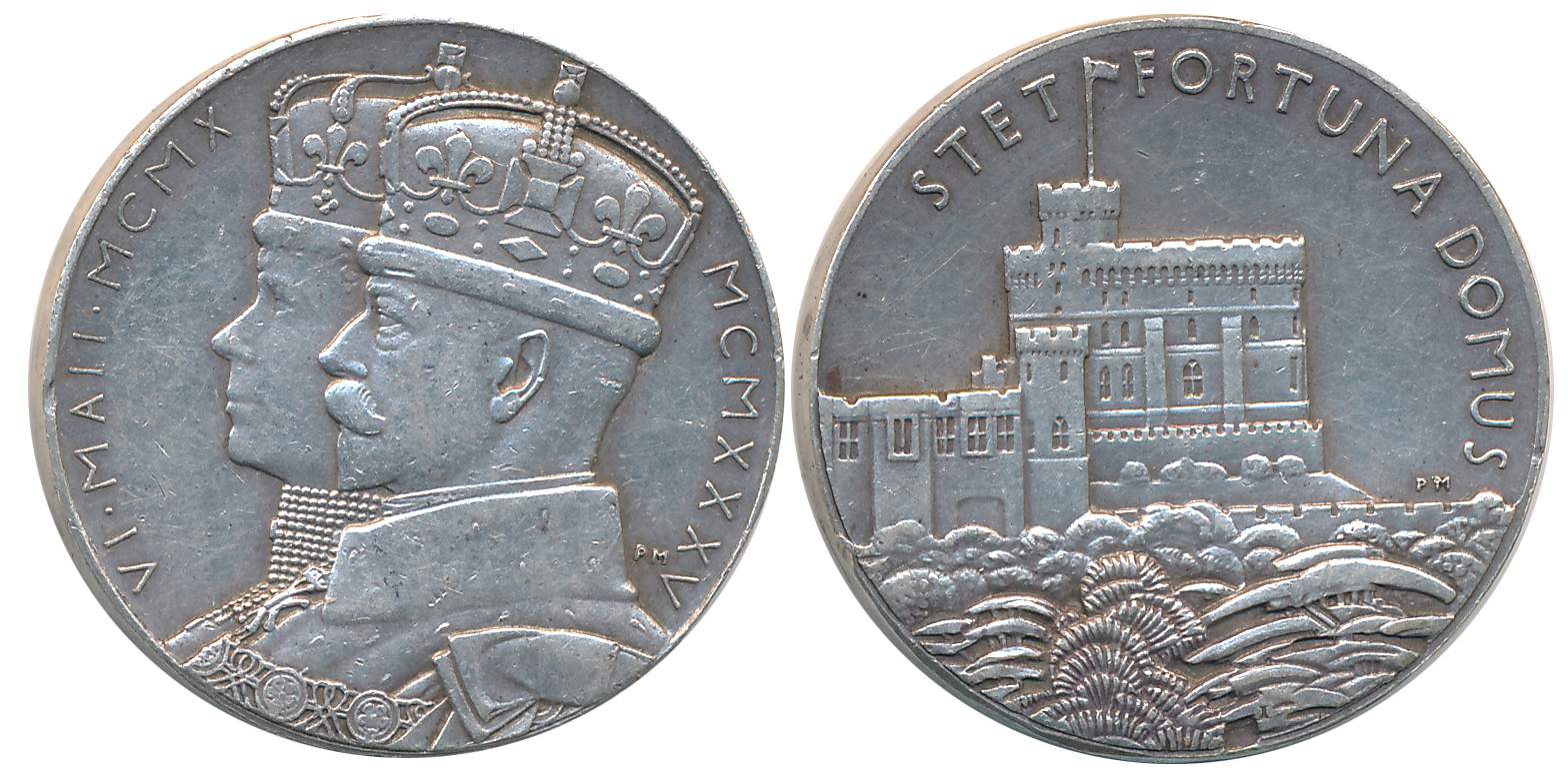 George V, Silver Jubilee Medal, Silver, 15.85g, 1935, Obv: Conjoined bust of George and Qu