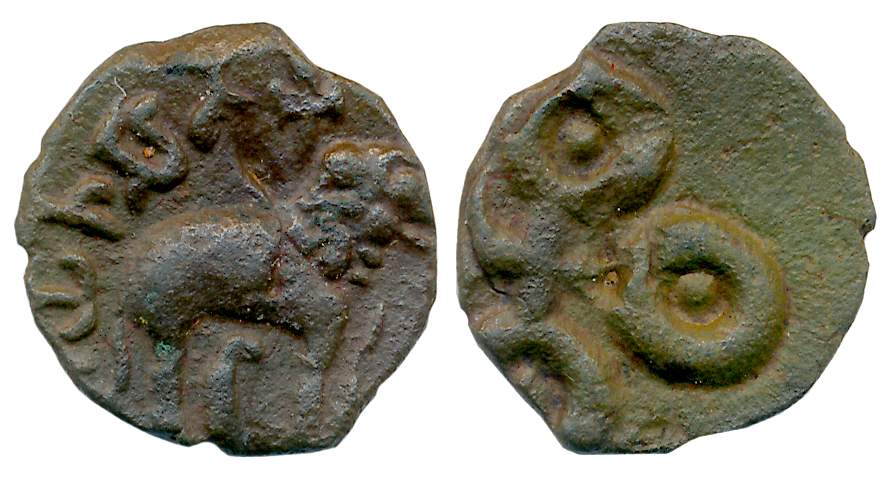 Satavahanas, Gautamiputra Siri Yajna Satakarni, Potin, 2.24g, “Universal- Elephant” type, 