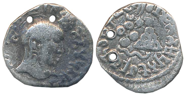 Satavahanas, Gautamiputra Siri Yajna Satakarni, Silver Drachma, 1.45g, Portrait type, Obv: