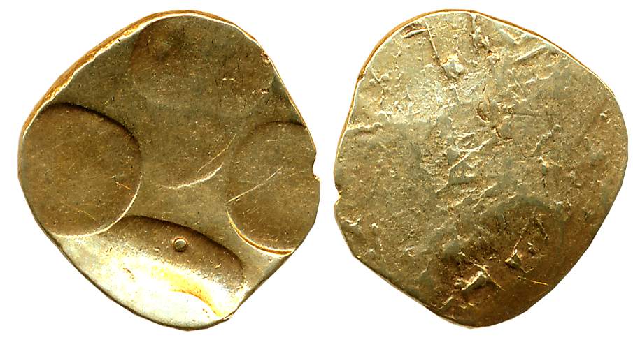 Paramars of Vidarbha, Gold Gadyan, 3.65g, Unstamped Uniface. Small test cut on edge otherw