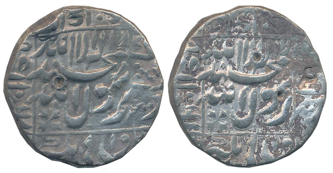 Shah Jahan, Silver Rupee, 11.09g, Reverse freak, both sides Kalima. Very fine, rare.