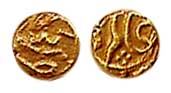 Alamgir II, Gold, Fanam, Kolar Mint. About Very Fine, Scarce.