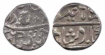 Silver (2), Rupee, Nipani and Parshu Rupee of Pune, the first in the name of Aurangzeb and