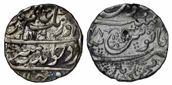 Machlipatan Mint, Silver, Rupee, in the name of Aurangzeb, AH 1116/48. Test marks, Very Fi