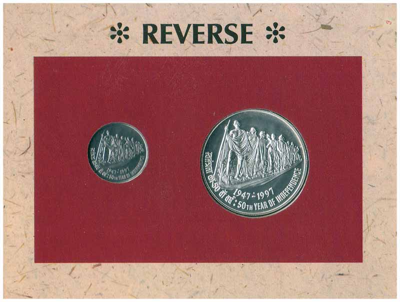 Proof and UNC Sets of 1997, 50th Anniversary of India’s Independence (1947-1997), 50 Paise