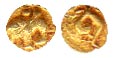Vijayanagar Empire, Deva Raya II, Gold, 0.10 g, Kati or ¼ Varaha (1/4 Fanam), an elephant 