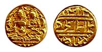 Vijayanagar&nbsp; Empire, Pratap Devaraya II, Gold Pagoda, Lakshmi-Narayana type. Very Fin