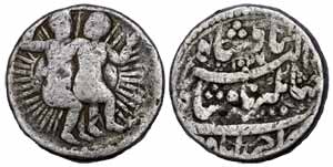 Jahangir, Silver, Zodiac Rupee, Ahmedabad Mint, Gemini sign, AH 1027/13, a coulpe to right