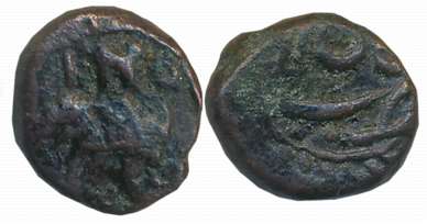 Tipu Sultan, Copper, 1/4 Paisa, 2.67g, Khaliqabad Mint, AM 1215 (retro), Elephant facing t