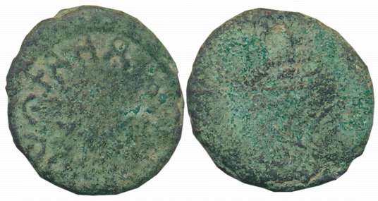 Tribal Coinage, The Sibi Janpada, Copper, 3.58g, Obv: Traces of symbols in the centre, Bra
