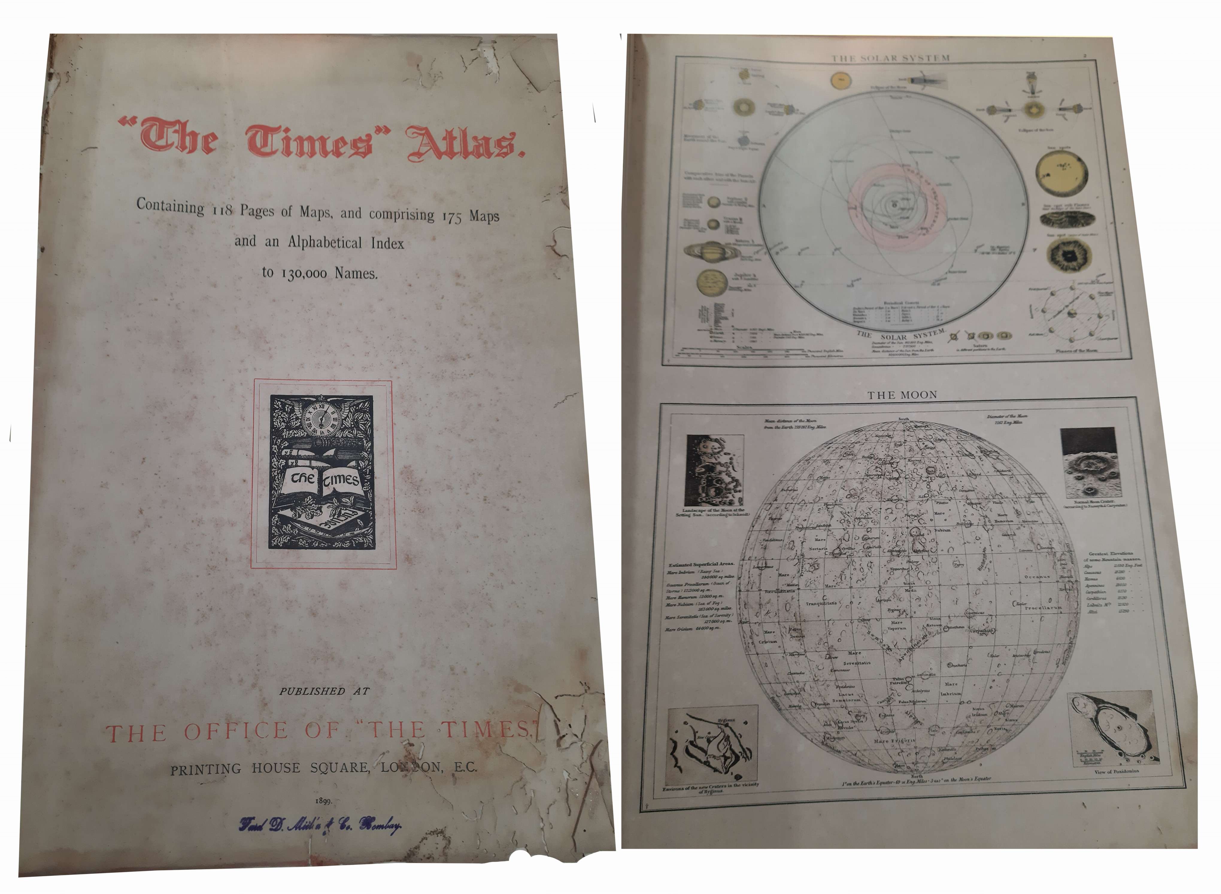 Book, The Times Atlas, containing 118 Pages of Map, and comprising 175 Maps and an Alphabe