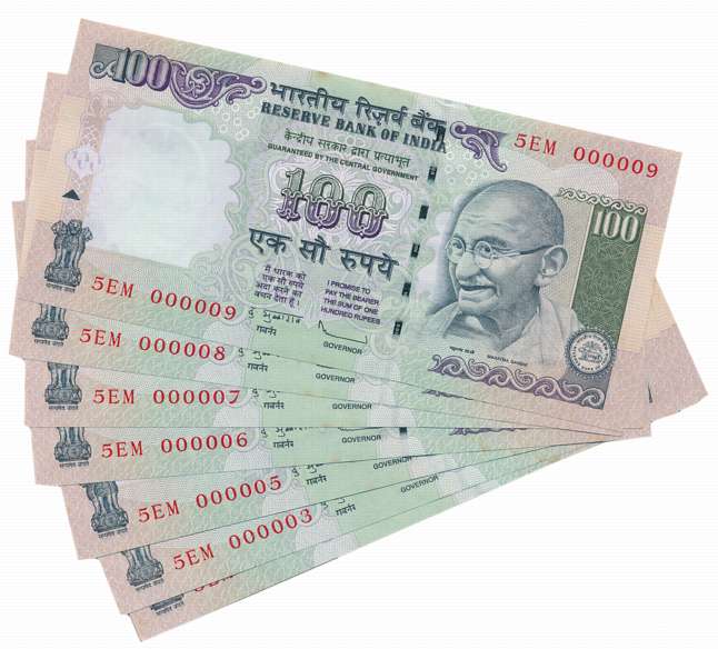 Rupees 100 (18), “G-64” “G-79”, Prefix 5/EM, 2009, Fancy Number- 000001 to 000009 & 2012, 