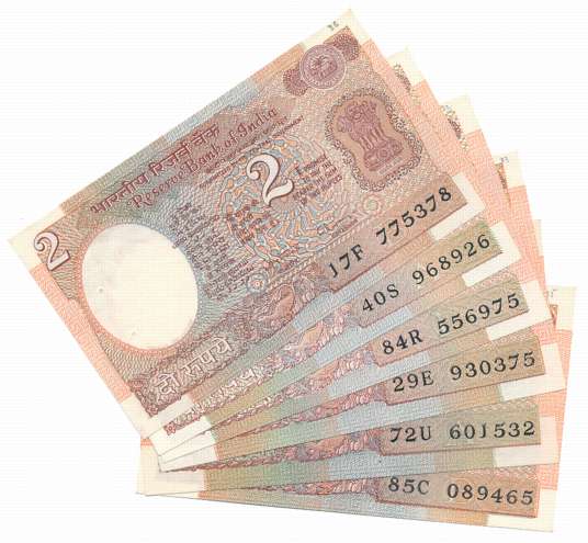 Rupees 2, Complete Set of 36 notes of all the issued types and varieties right from B Rama