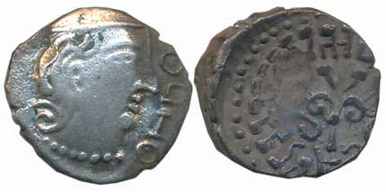 Guptas, Kumar Gupta Mahendraditya, Silver Drachma, 2.00g, Obv: Emperor’s bust to right, Re