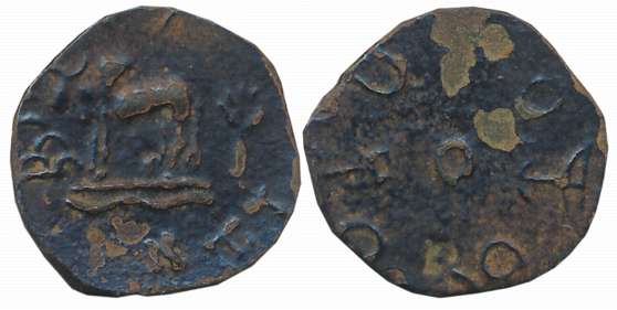Post Anandas of Banavasi, Buddhananda Satkarni, Potin, 1.05g, Obv: Bull to left, river lik