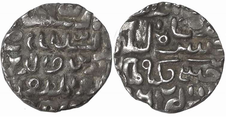 Nasir al din Nusrat Shah, Silver Tanka, 10.52g, Fathabad Mint, AH 965 (error for 925) (G&G