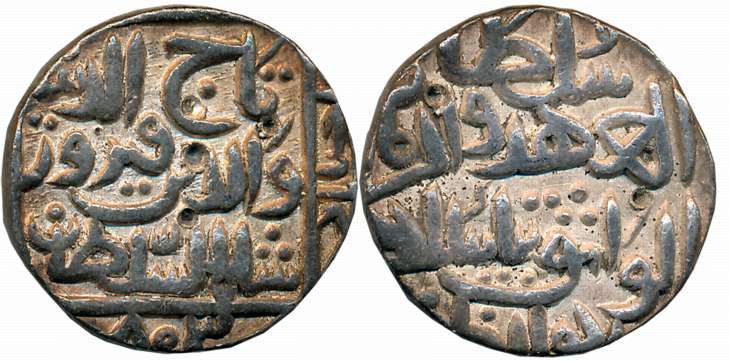 Taj ul din Firuz, Silver Tanka, 10.78g, Hadrat Ahsanabad Mint, AH 803 (G&G# BH63). Very fi