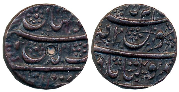 Shah Jahan, Silver 1/4 Rupee, 2.87g, Daulatabad Mint, beautiful decorated field on both si
