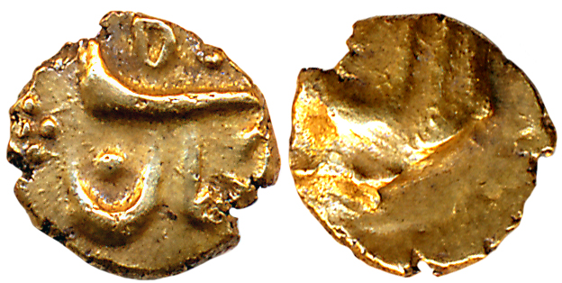 Shah Jahan II, Gold 1/2 Fanam, 0.37g, Balapur Mint (Not listed in KM). Extremely fine, ext
