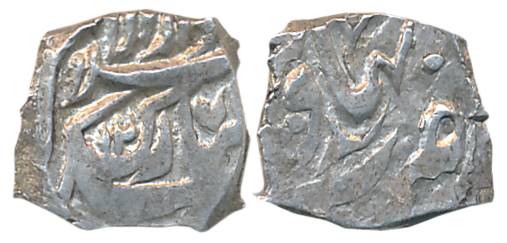 Anonymous Silver 1/8 Rupee, 1.06g, Bahawalpur Mint, AH 127X, struck to the lower weight 8g