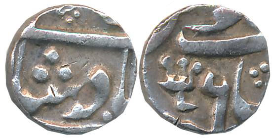 Azimabad, Silver 1/8 Rupee, 1.44g, in the name of Shah Alam II, RY 6 (P. Steven# 5.25). Ve