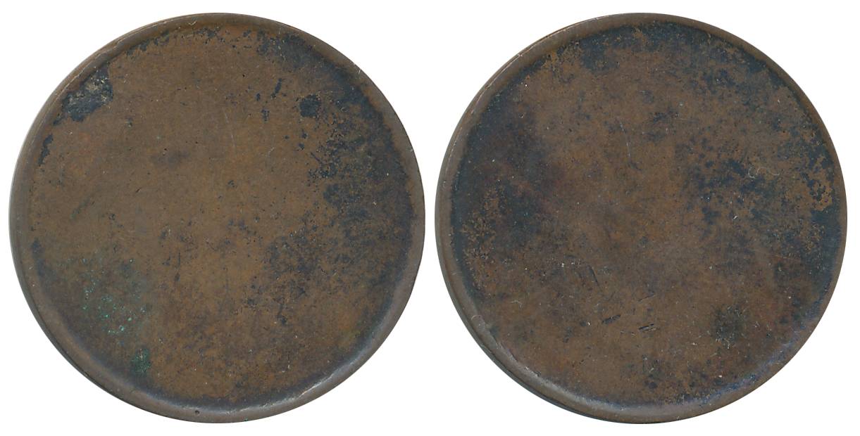 Copper, 1/4 Anna, Mint Blank. Unstruck planchet, plain edge. Very fine, rare.
