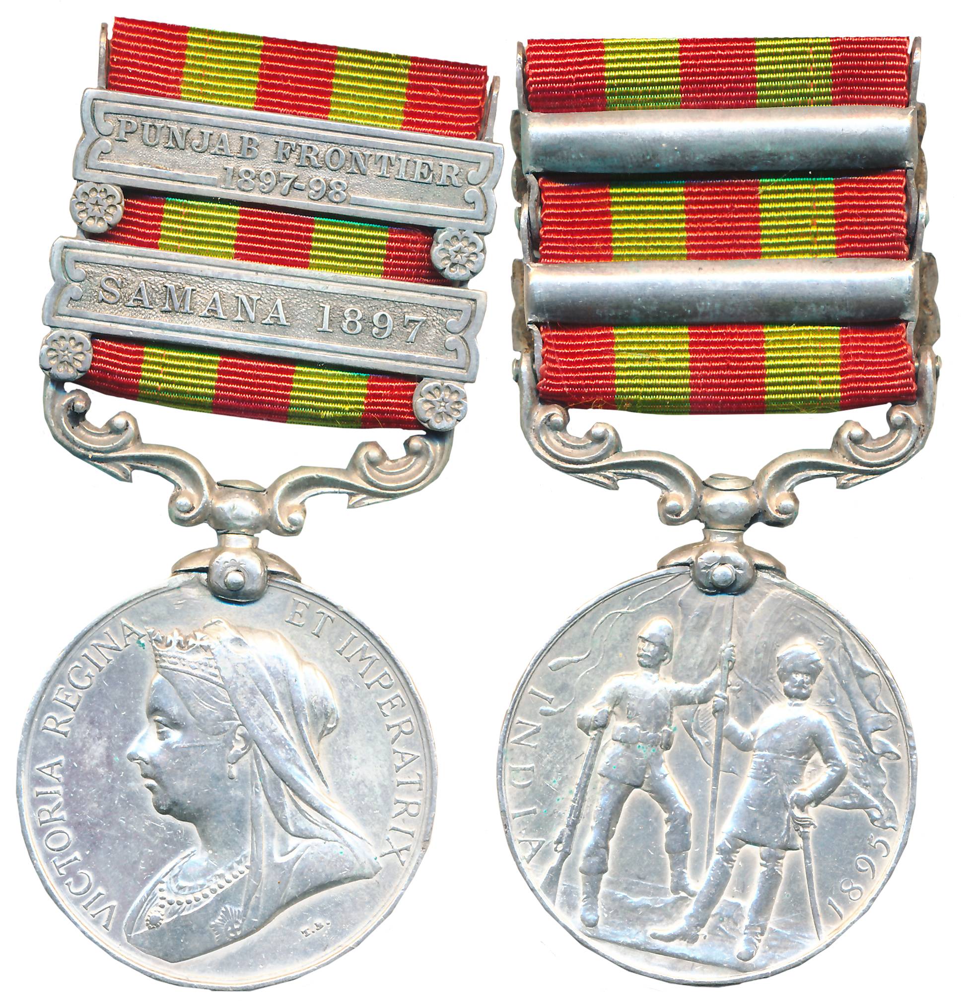 Victoria, Silver, India General Service Medal, 1895-97, 2 clasps with Punjab Frontier 1897
