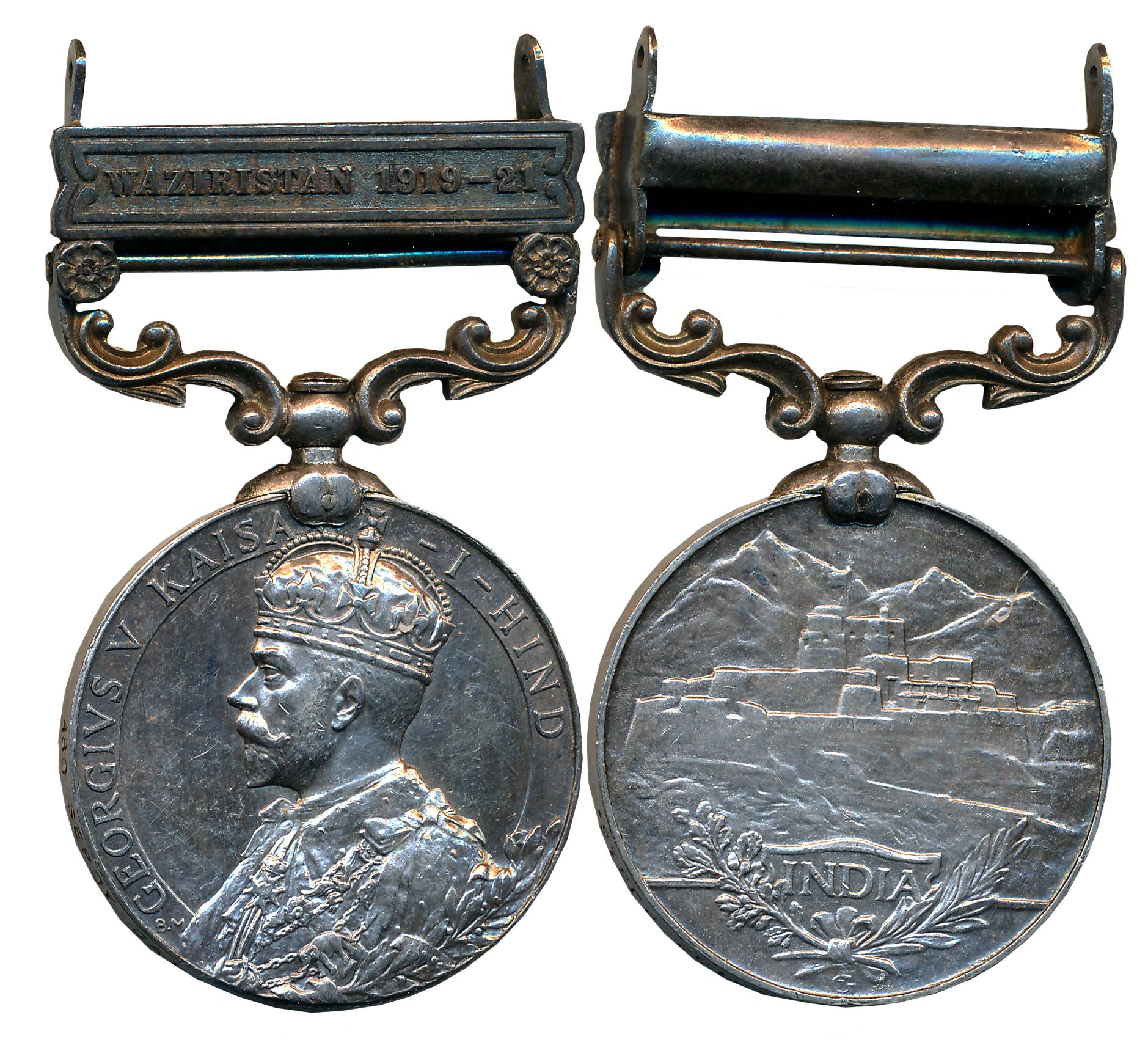 George V, India General Service, Silver Medal, 43.52g, Waziristan 1919-21 Bar, Awarded to 