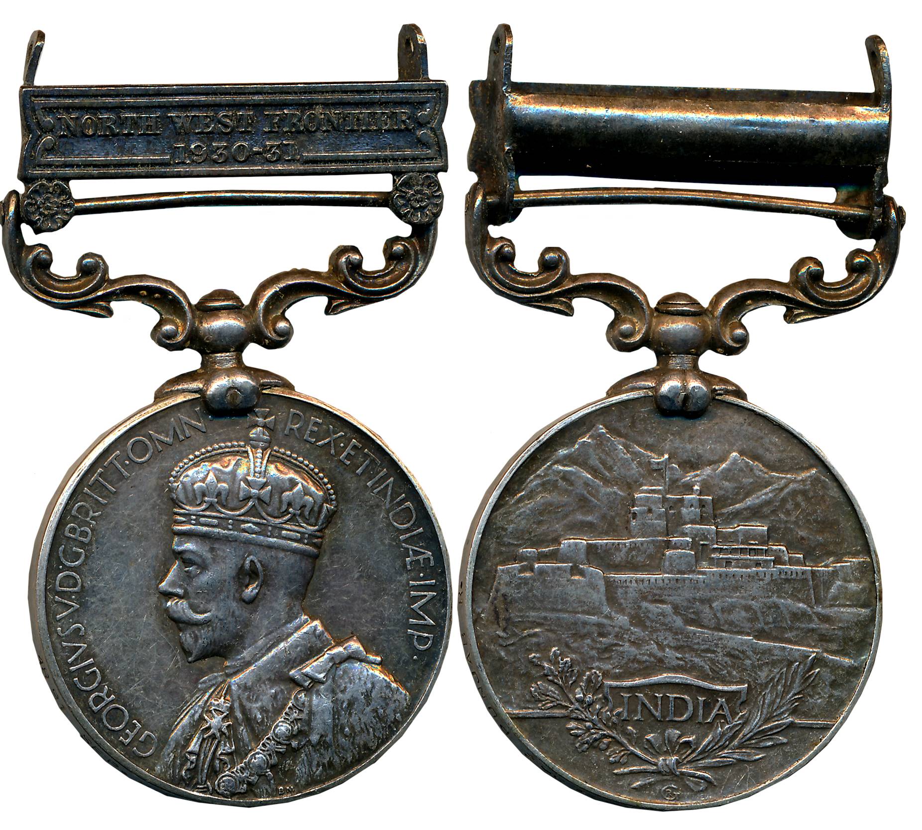 George V, India General Service, Silver Medal, 42.47g, North West Frontier 1930-31 Bar, Aw