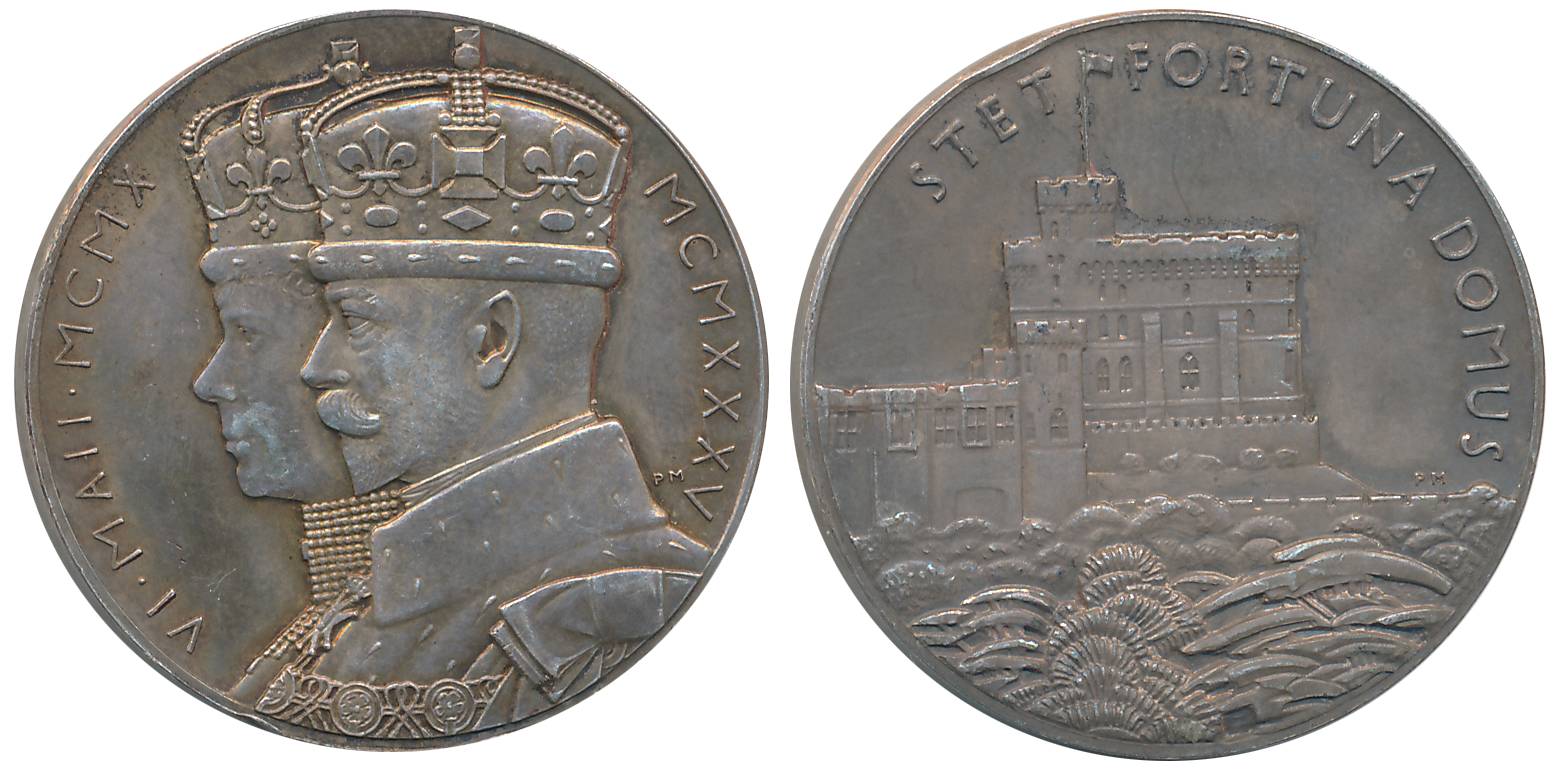 George V, Silver Jubilee Medal, Silver, 15.79g, 1935, Obv: Conjoined bust of George and Qu