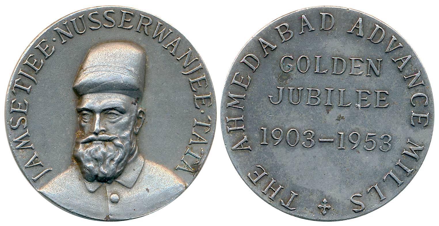 Jamsetjee Nusserwanjee Tata, Silver, 24.31g, Golden Jubilee of The Ahmedabad Advance Mills