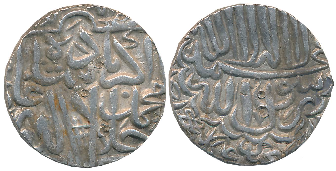 Akbar, Silver Rupee, 11.46g, “Kalima” type, Akbarpur Tanda Mint (off flan) (KM# 80.3). Ver