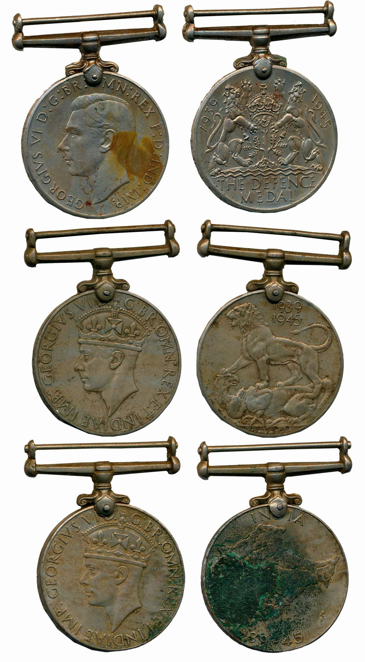 George VI, Nickel Medal (3), 32.78g, 32.59g, 32.50g, 1939 to 1945, Second World War, award
