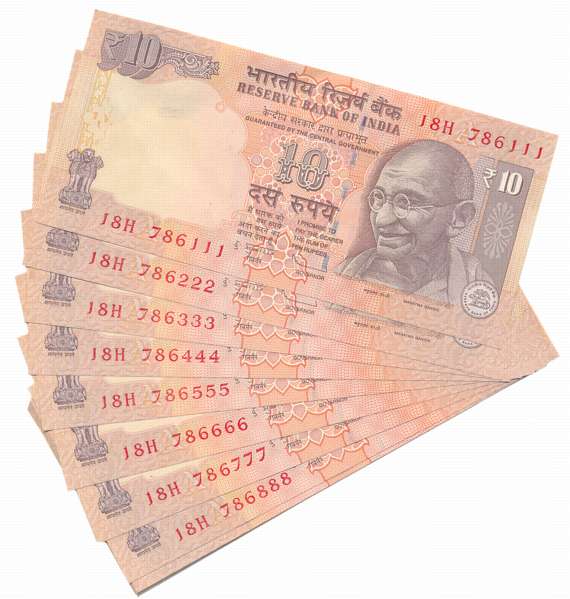 Rupees 10 (18), Fancy Number- 786111 upto 786999 (9 Notes), Signed by D. Subbarao, 786111 