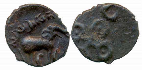 Satvahanas, Gautamiputra Siri Yajna Satakarni, Potin, 2.87g, “Universal- Elephant” type, O