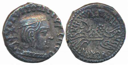 Western Kshatrapas, Vijayasena, son of Damasena as MahaKshatrapa, Silver Drachma, 2.10g, S