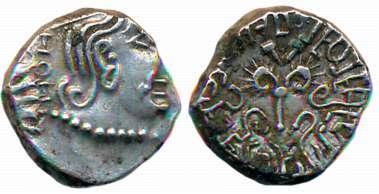 Guptas, Kumar Gupta I, Silver Drachma, 2.03g, “Garuda” type, Later issue, Obv: Bust of Kin