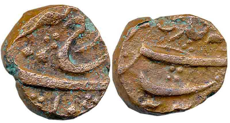 Farrukhsiyar, Copper 1/2 Paisa, 6.31g, Parenda Mint (KM# 371.1). Very fine, rare.