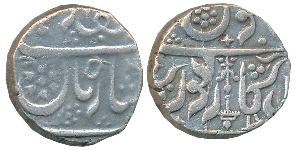Sarkar Torgal, Silver Rupee, 10.92g, “Badshah-i-zaman” couplet, in the name of Muhammad Sh